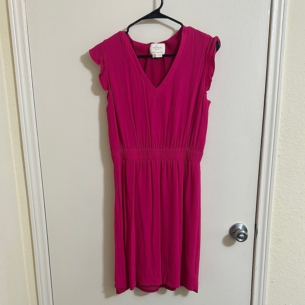 Kate Spade Ruffle Hot Pink Dress Size 10‎